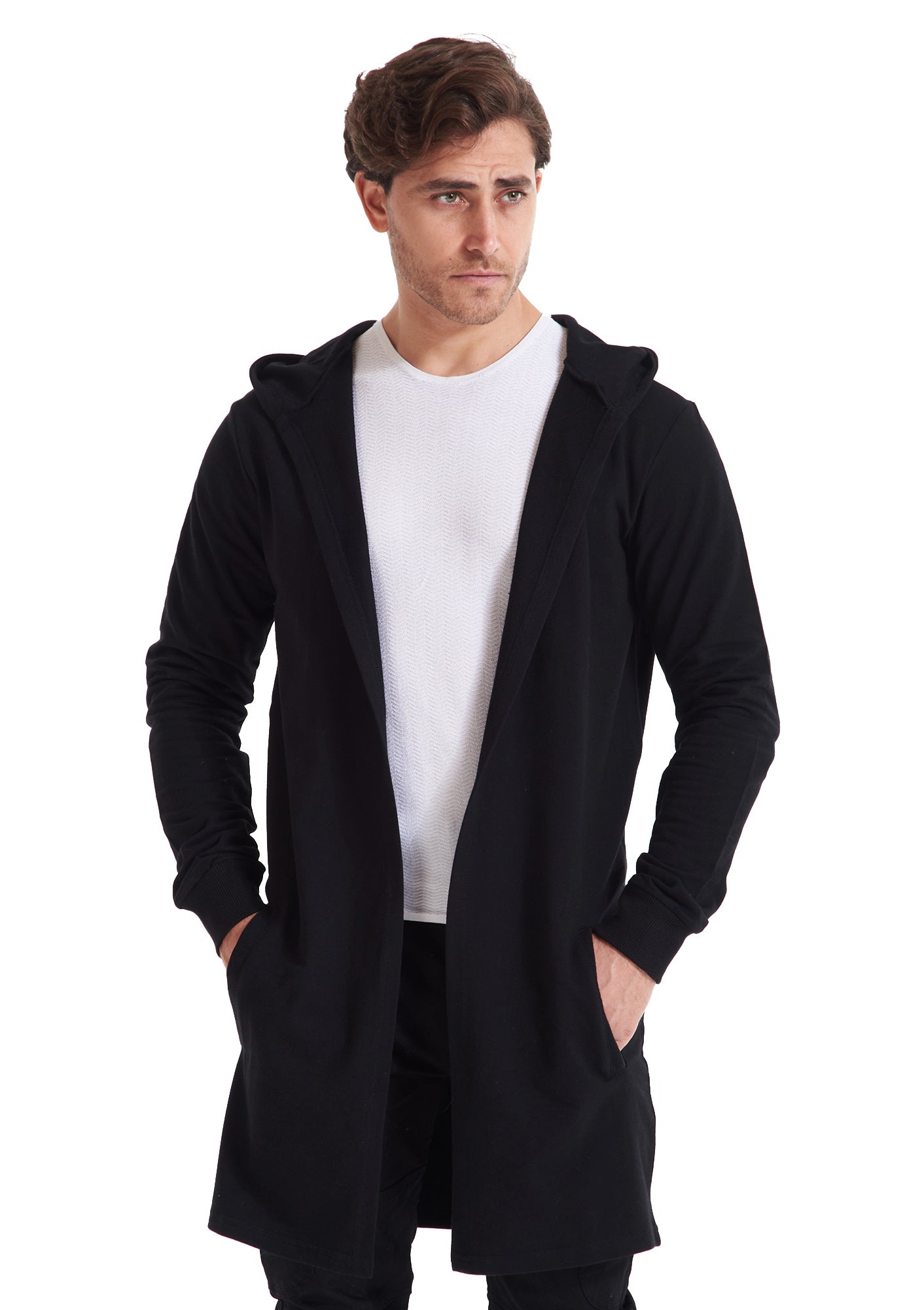 Black cardigan cotton for Him